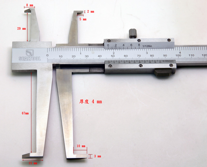 内溝槽卡尺 150mm 沟槽卡尺 油封溝量尺 油溝尺 size 尺寸