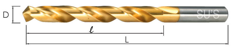 I-113- TiN Coated Straight Shank Twist Drills - TAIWAN SU'S Drill