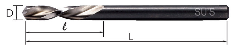 Left Hand Helix Straight Shank HSE Twist Drills Stub Flute 短刃型左旋鑽頭