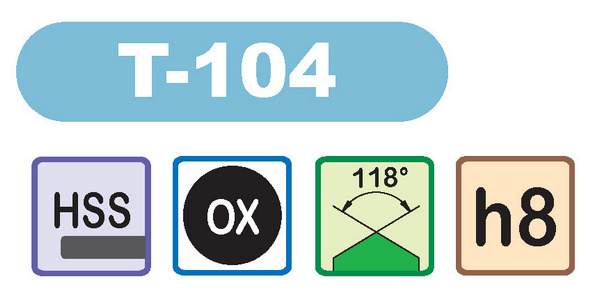 T104 DRILL HSS 118 H8