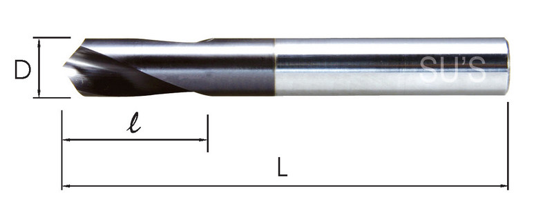 TiAlN Solid Carbide NC Spotting Drills-90 degrees -TiAlN 90°鎢鋼NC定點鑽頭