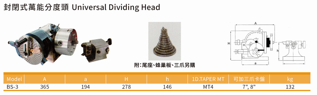 封閉式萬能分度頭 Universal Dividing Head