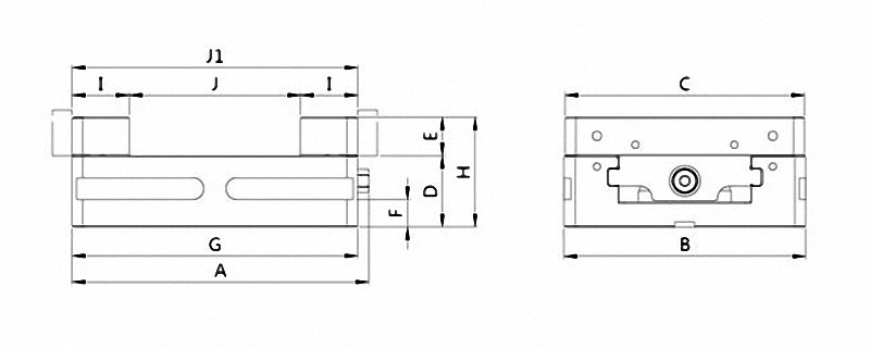 大開口五軸虎鉗 FAV-220 & FAV-280 剖面圖 規格 