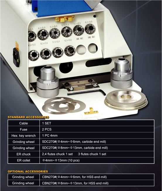 銑刀研磨機 End Mill Re-sharping Machine GH-413 GH1225 銑刀磨刀機