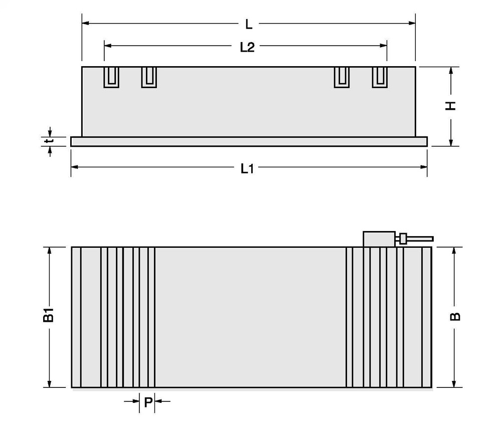 Sectional view 強力型電磁盤 Powerful Electromagnetic Chuck