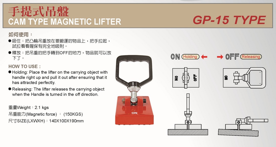 手提式吊盤 GP-15 規格