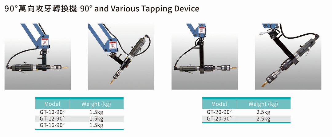 90˚萬向攻牙轉換機 90 degree and various Tapping Device